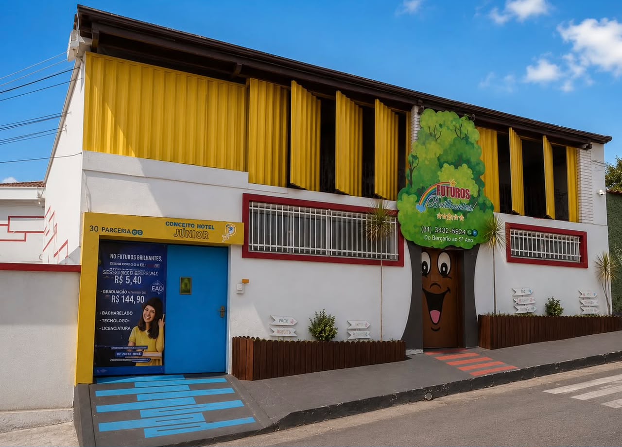 Fachada da escola Futuros Brilhantes em Belo Horizonte